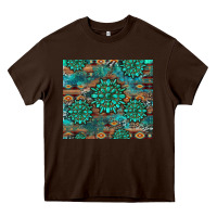 Chocolate Brown gemstone turquoises aztec leopard cowhide Heavy Core Tee - Artiststas
