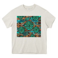 Gemstone Turquoises Aztec Leopard Cowhide Heavy Core Tee | Teevron