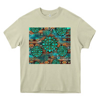 Mossy gemstone turquoises aztec leopard cowhide Heavy Core Tee - Artiststas