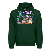 Forest Green Small Town Easter Day Urban Hoodie - CowhideDigitalArt