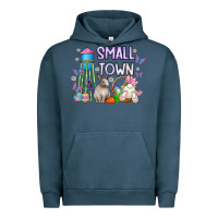 Pigment Midnight Navy Small Town Easter Day Urban Hoodie - CowhideDigitalArt