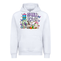 White Small Town Easter Day Urban Hoodie - CowhideDigitalArt