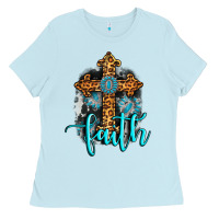 Baby Blue faith western turquoise Ladies Tee - AdoDesignShop