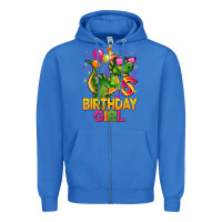 True Royal 6th birthday girl t rex pink Zipper Hoodie - CowGirlArtShop