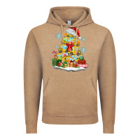 Vintage Coffee christmas tree with school bus Vintage Hoodie - MaliasSmallBusiness