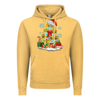 Vintage Mustard christmas tree with school bus Vintage Hoodie - MaliasSmallBusiness