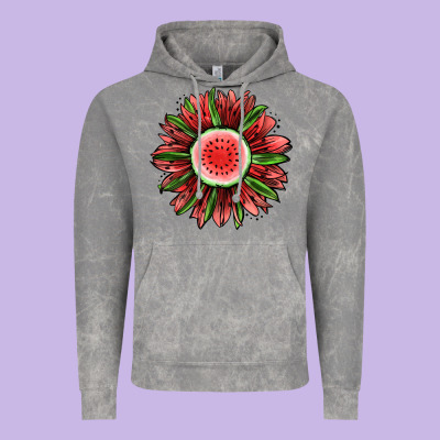 Watermelon Sunflower Vintage Hoodie Designed By Jasminsmagicworld