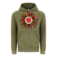 Vintage Olive Watermelon Sunflower Vintage Hoodie - Jasminsmagicworld