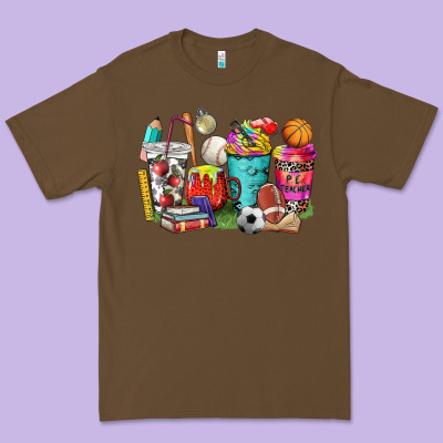 P.e. Teacher Coffee Cups Premium Tee Designed By Nancycooperartshop