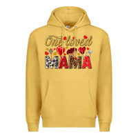 Antique Gold One loved mama valentines day Premium Hoodie - HowdyJamesFarm