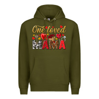 Army Green One loved mama valentines day Premium Hoodie - HowdyJamesFarm