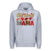 Heather Grey One loved mama valentines day Premium Hoodie - HowdyJamesFarm