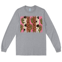 Heather Grey cactus leopard cowhide brush stroke Long Sleeve Tee - Artiststas