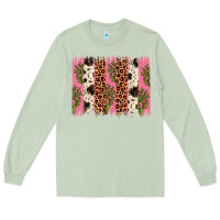 Matcha cactus leopard cowhide brush stroke Long Sleeve Tee - Artiststas