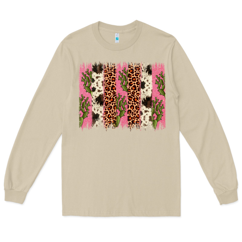 Cactus Leopard Cowhide Brush Stroke Long Sleeve Tee by Artiststas | Teevron