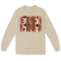 Mushroom cactus leopard cowhide brush stroke Long Sleeve Tee - Artiststas