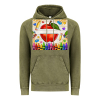 Vintage Olive custom teacher name apple Vintage Hoodie - NancyCooperArtShop