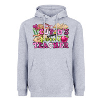 Heather Grey cupid's favorite teacher Heavyweight Hoodie - OliviaCreatesArt