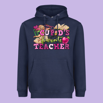 Cupid's Favorite Teacher Heavyweight Hoodie Designed By Oliviacreatesart