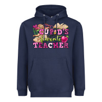Navy cupid's favorite teacher Heavyweight Hoodie - OliviaCreatesArt