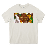 Cream (preview)baby goats and sunflower and cactus with cowhide license plat Heavy Core Tee - Artiststas