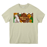 Mossy (preview)baby goats and sunflower and cactus with cowhide license plat Heavy Core Tee - Artiststas