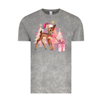 Cloud Rock reindeer pink christmas Vintage Tee - MaliasSmallBusiness