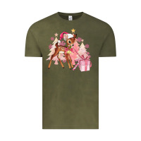 Vintage Olive reindeer pink christmas Vintage Tee - MaliasSmallBusiness
