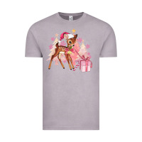 Vintage Zinc reindeer pink christmas Vintage Tee - MaliasSmallBusiness