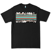Black western cowhide serape sunflower mama license plate Premium Tee - BarkalooDesign