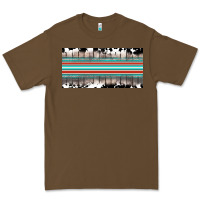 Cacao western cowhide serape sunflower mama license plate Premium Tee - BarkalooDesign
