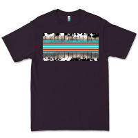 Plum western cowhide serape sunflower mama license plate Premium Tee - BarkalooDesign