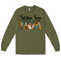 Army Green western shiba inu mom Long Sleeve Tee - RanaPortraitStore