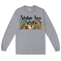 Heather Grey western shiba inu mom Long Sleeve Tee - RanaPortraitStore