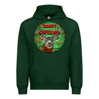 Forest Green mule buck deer head christmas Urban Hoodie - LillyAllenDesigns