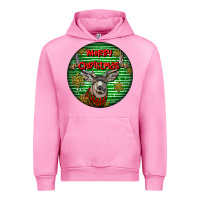 Fuchsia Pink mule buck deer head christmas Urban Hoodie - LillyAllenDesigns