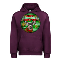 Mauve Wine mule buck deer head christmas Urban Hoodie - LillyAllenDesigns