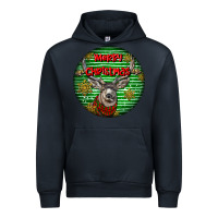 Navy mule buck deer head christmas Urban Hoodie - LillyAllenDesigns
