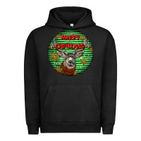 Pigment Black mule buck deer head christmas Urban Hoodie - LillyAllenDesigns