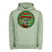 Pigment Oil Green mule buck deer head christmas Urban Hoodie - LillyAllenDesigns