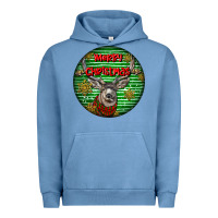 Pigment Pebble Blue mule buck deer head christmas Urban Hoodie - LillyAllenDesigns