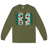 Army Green leopard cowhide brush stroke Long Sleeve Tee - Artiststas