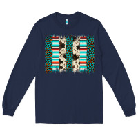Navy leopard cowhide brush stroke Long Sleeve Tee - Artiststas