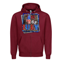 Burgundy 4th of july Zipper Hoodie - CowGirlArtShop