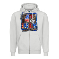 Dove Grey 4th of july Zipper Hoodie - CowGirlArtShop