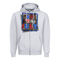 Heather Grey 4th of july Zipper Hoodie - CowGirlArtShop