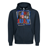 Navy 4th of july Zipper Hoodie - CowGirlArtShop