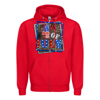 Red 4th of july Zipper Hoodie - CowGirlArtShop