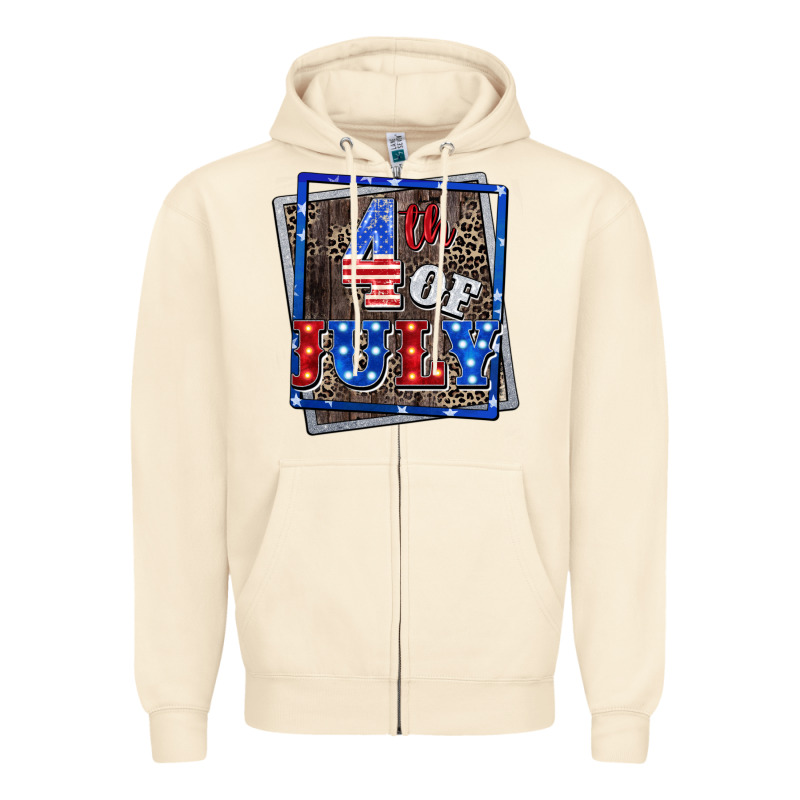 4th Of July Zipper Hoodie by CowGirlArtShop | Teevron