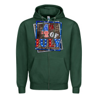 Sports Green 4th of july Zipper Hoodie - CowGirlArtShop